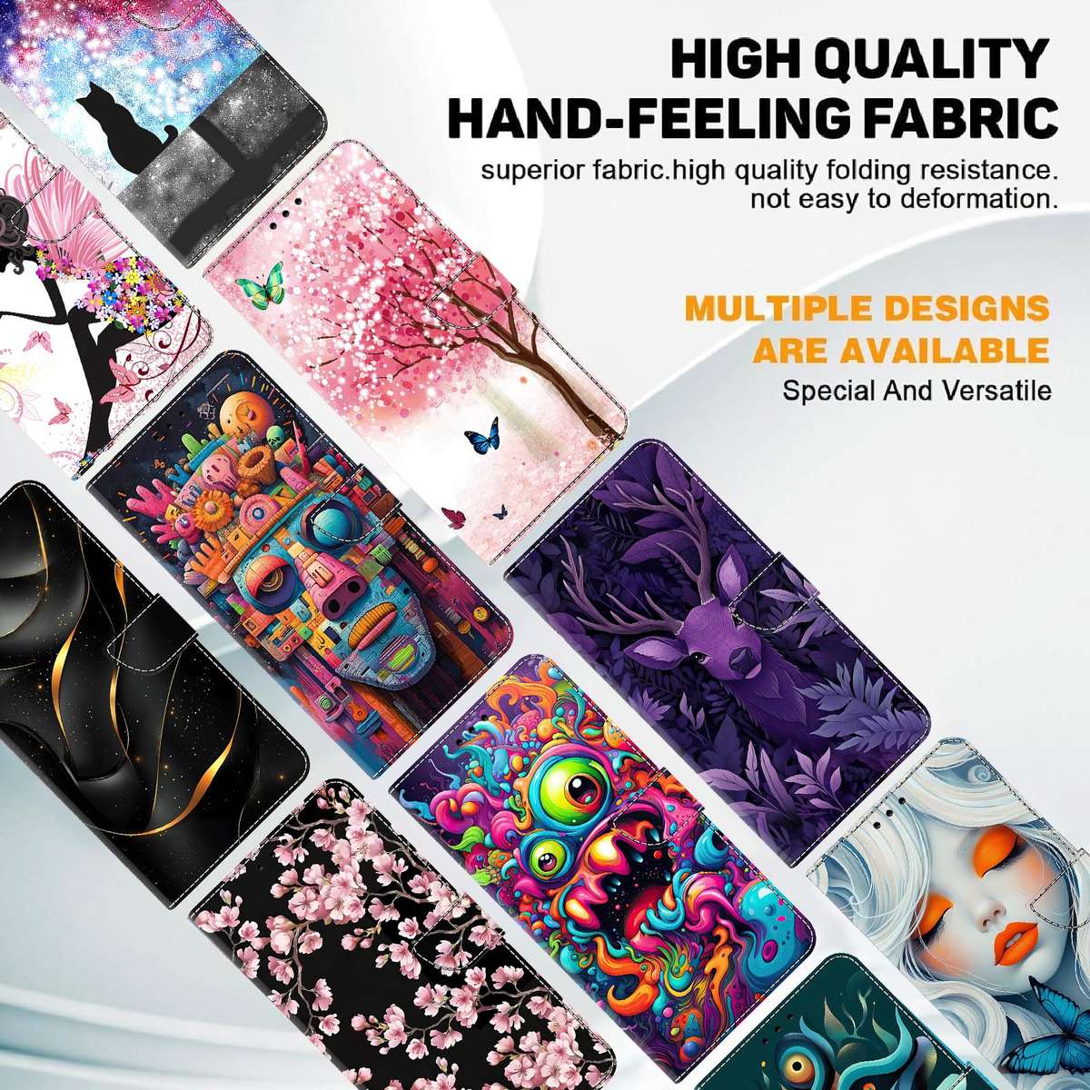 For Xiaomi 17 Ultra Crystal-Like Painted Vegan Leather Phone Case(Sakura Butterfly)