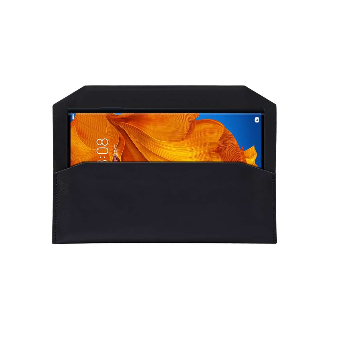 Magnetic Genuine Leather Horizontal Flip Protective Case for 6.1-6.7 inch Smartphones(Black)