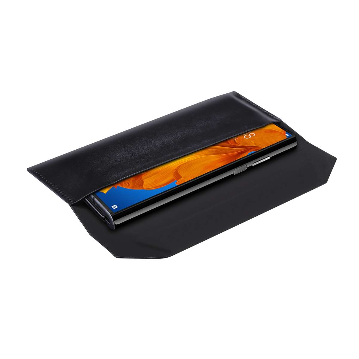 Magnetic Genuine Leather Horizontal Flip Protective Case for 6.1-6.7 inch Smartphones(Black)