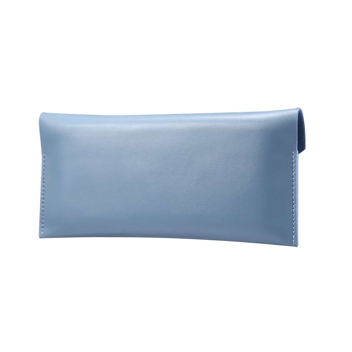 Magnetic Genuine Leather Horizontal Flip Protective Case for 6.1-6.7 inch Smartphones(Light Blue)