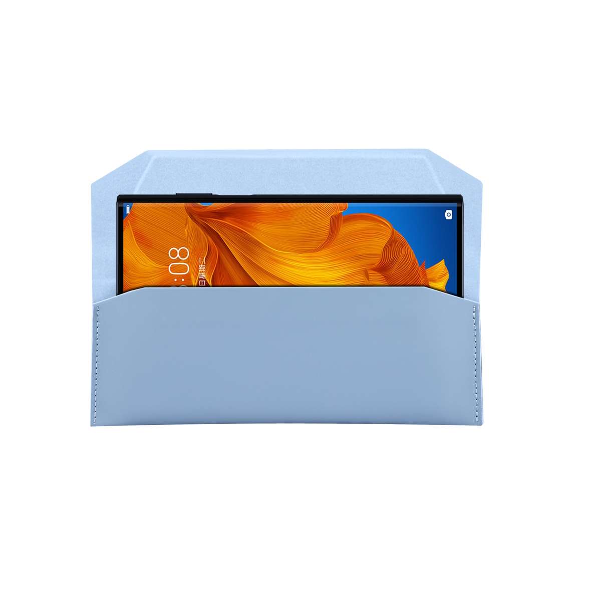 Magnetic Genuine Leather Horizontal Flip Protective Case for 6.1-6.7 inch Smartphones(Light Blue)