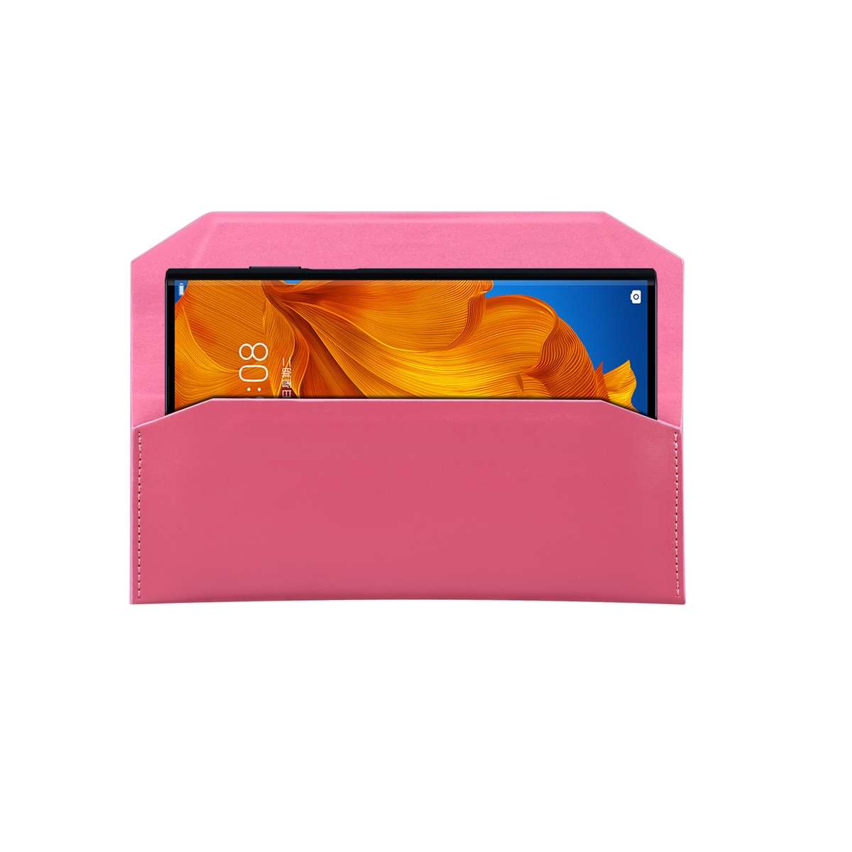 Magnetic Genuine Leather Horizontal Flip Protective Case for 6.1-6.7 inch Smartphones(Pink)