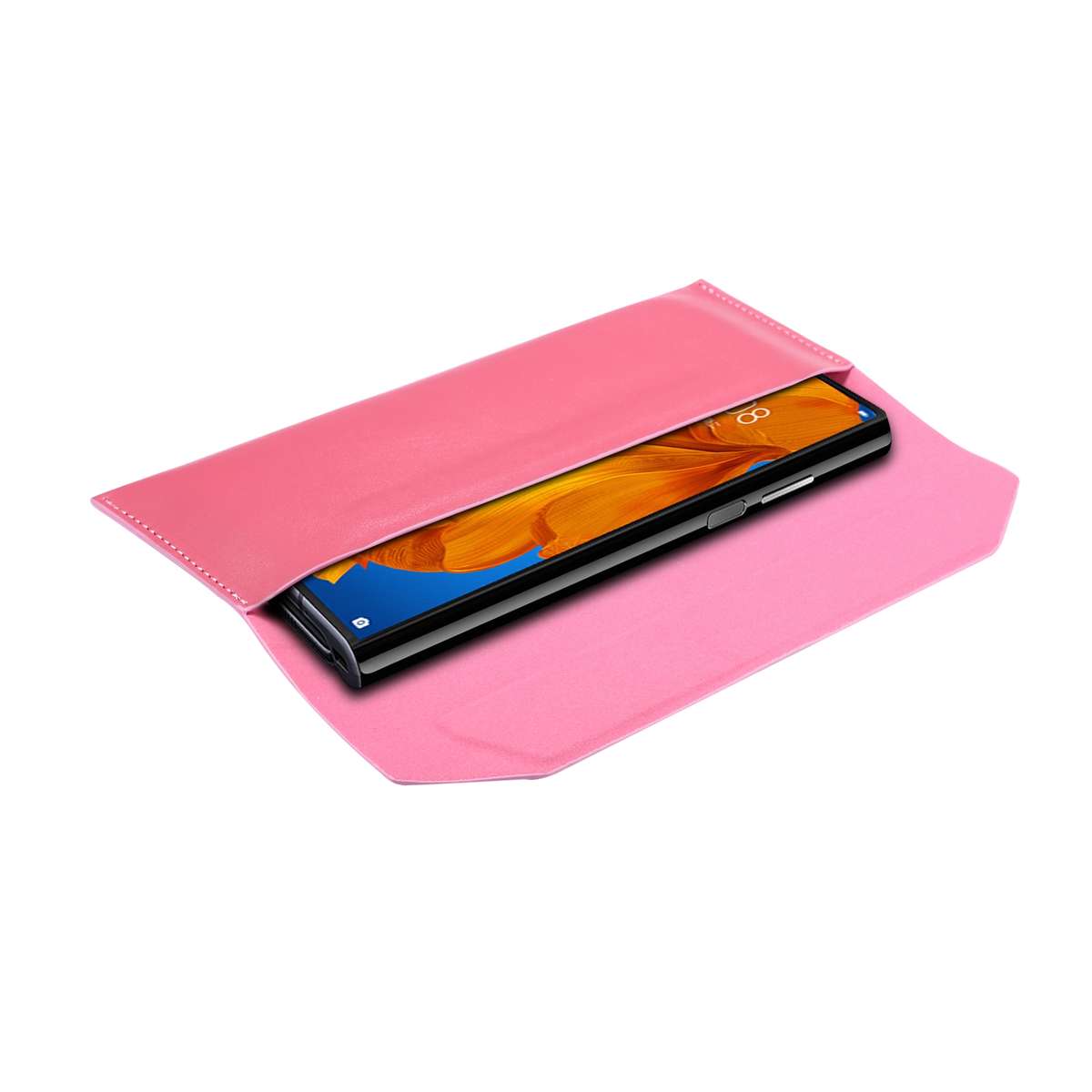 Magnetic Genuine Leather Horizontal Flip Protective Case for 6.1-6.7 inch Smartphones(Pink)