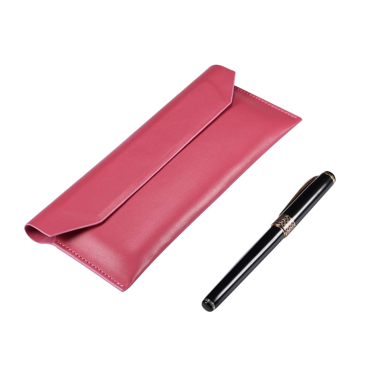 Magnetic Genuine Leather Horizontal Flip Protective Case for 6.1-6.7 inch Smartphones(Pink)