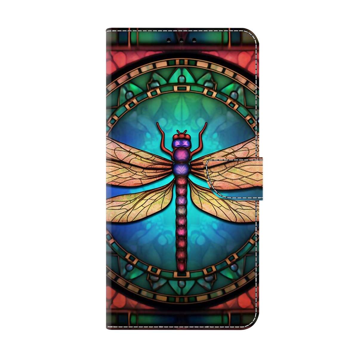 For Honor X6c 4G Crystal-Like Painted Vegan Leather Phone Case(Colorful Dragonfly)