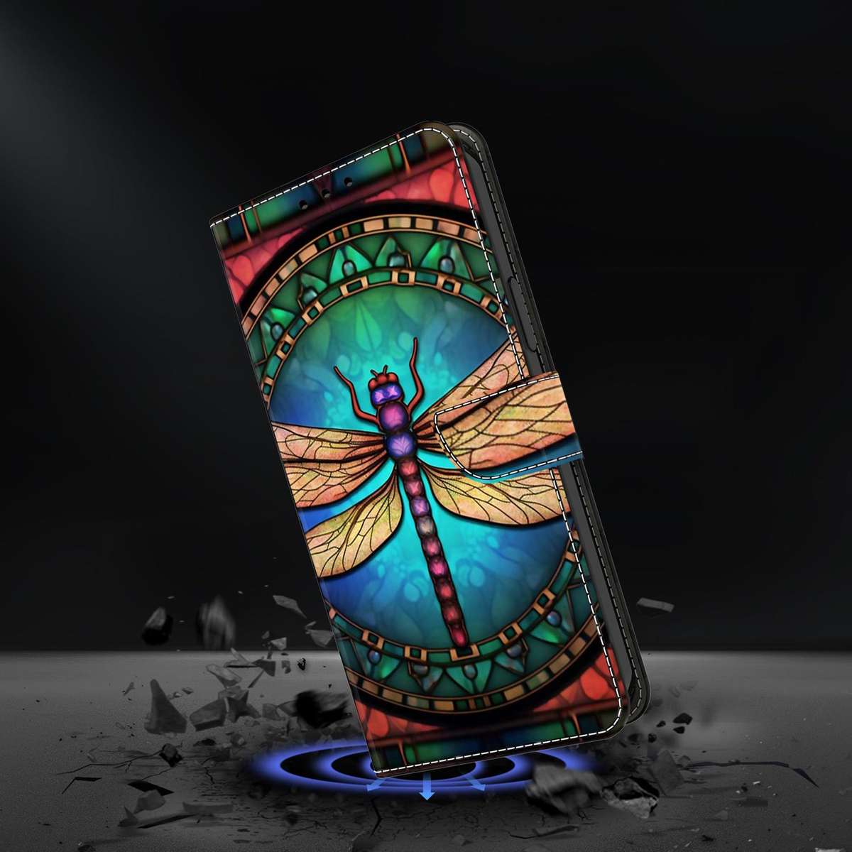 For Honor X6c 4G Crystal-Like Painted Vegan Leather Phone Case(Colorful Dragonfly)
