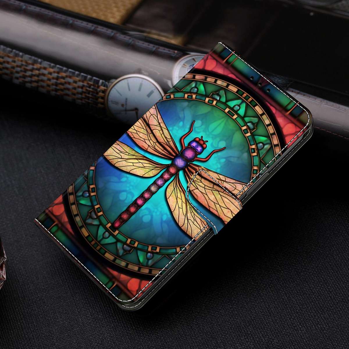 For Honor X6c 4G Crystal-Like Painted Vegan Leather Phone Case(Colorful Dragonfly)