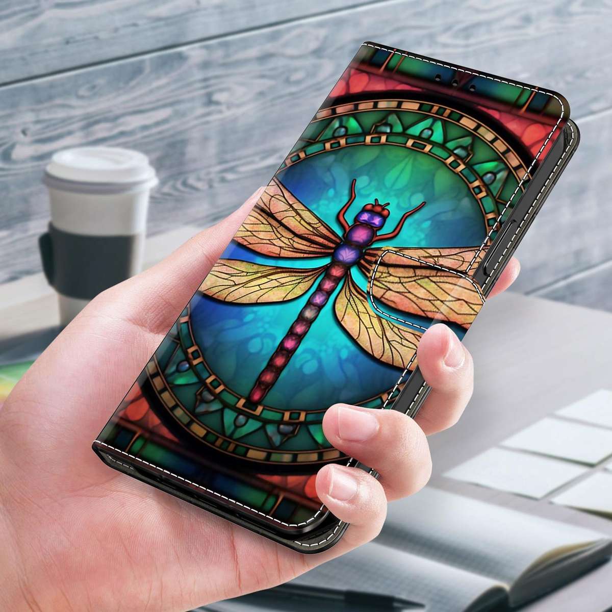 For Honor X6c 4G Crystal-Like Painted Vegan Leather Phone Case(Colorful Dragonfly)