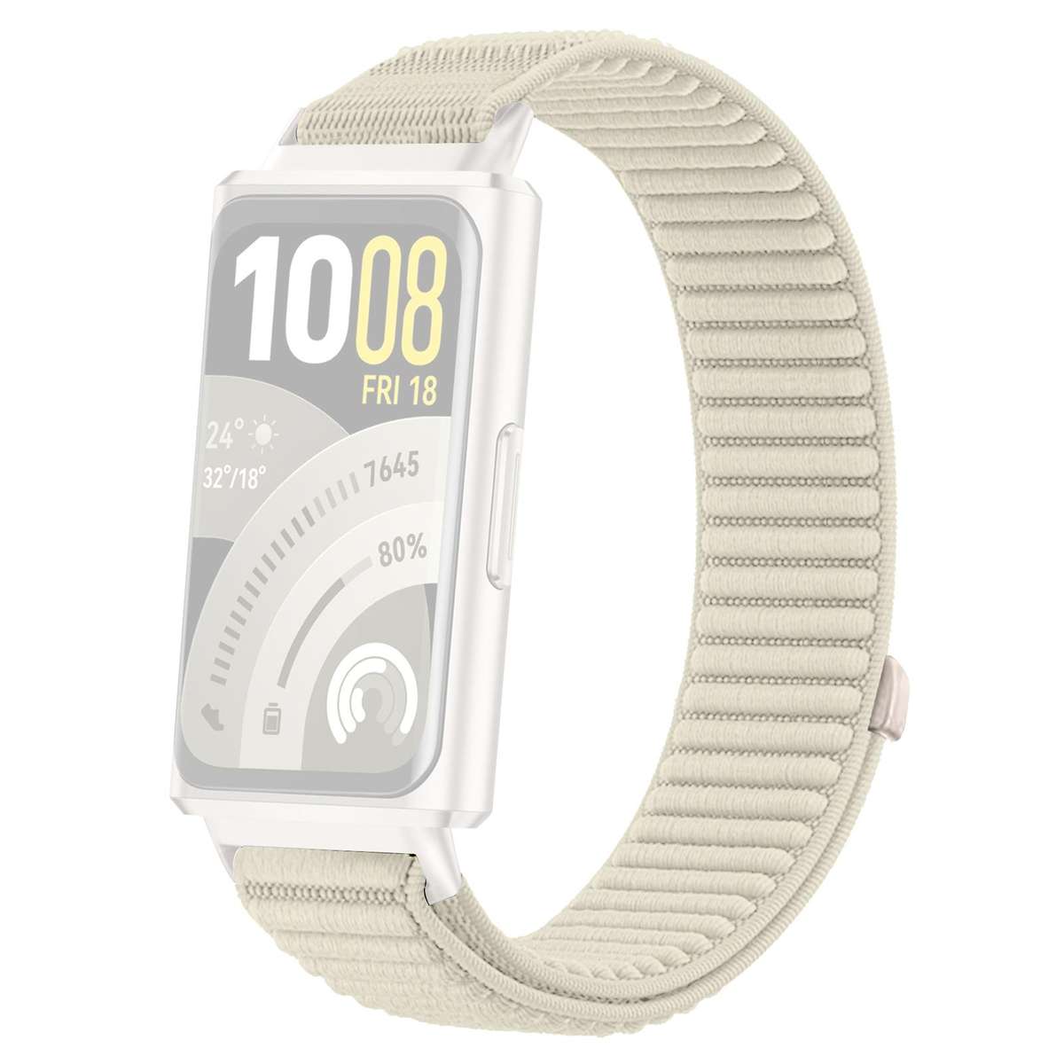 For Huawei Band 11 Pro / 11 xDfind Woven Nylon Hook And Loop Fastener Metal Interface Watch Band(Gre