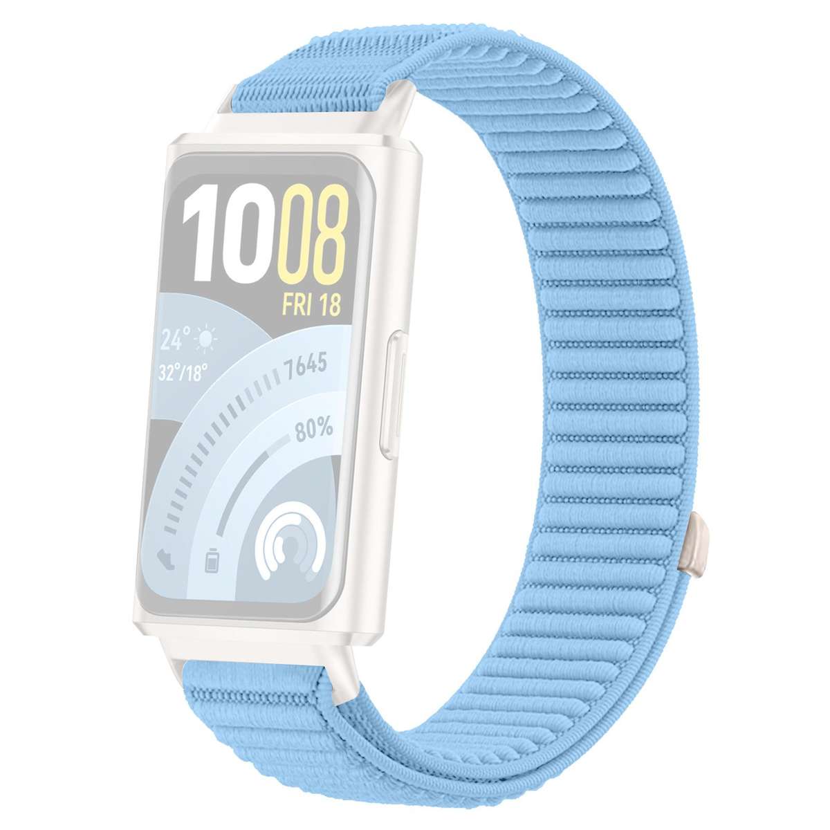 For Huawei Band 11 Pro / 11 xDfind Woven Nylon Hook And Loop Fastener Metal Interface Watch Band(Gre