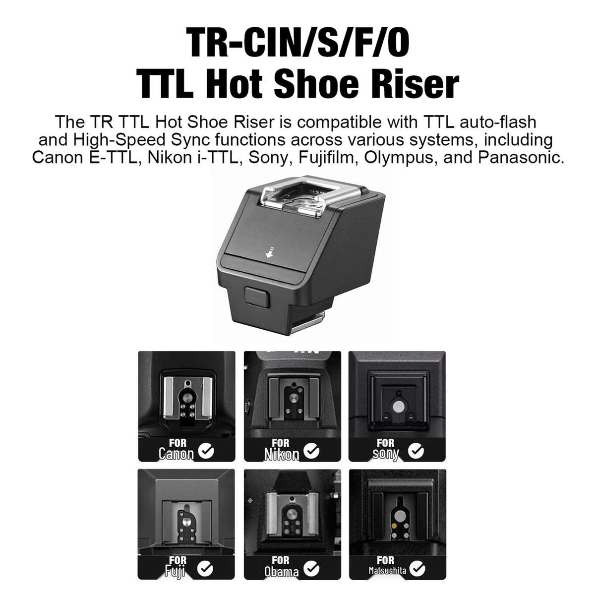 Godox TR TTL Hot Shoe Riser, Type:TR-O For Olympus