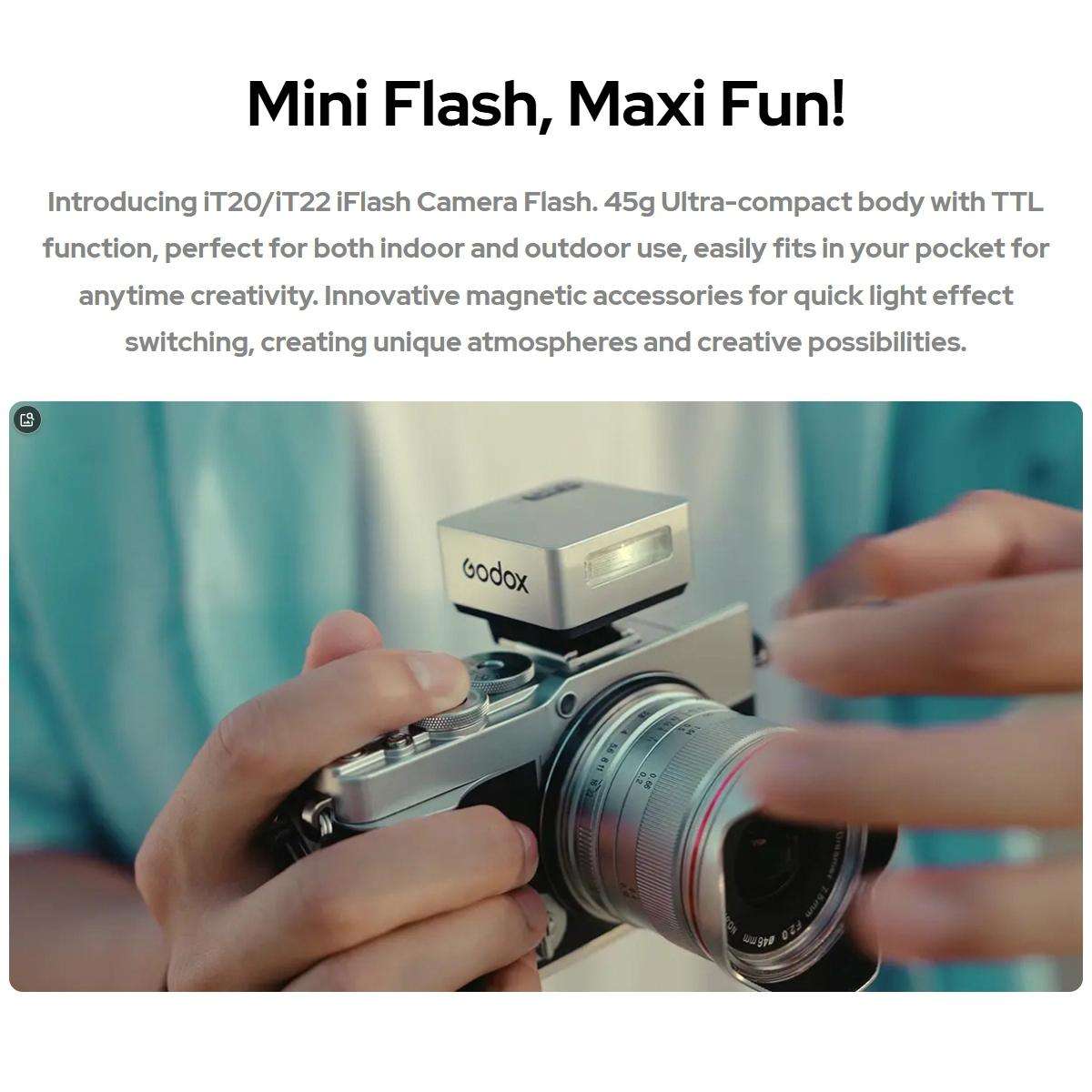Godox iT22 TTL Mini iFlash Camera Flash Light, Model:iT22 S For Sony(Black)