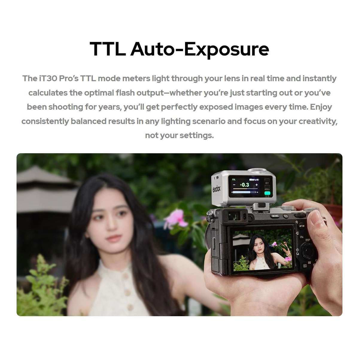 Godox iT30 Pro TTL Mini iFlash Camera Flash Light, Model: iT30 Pro S For Sony(Black)