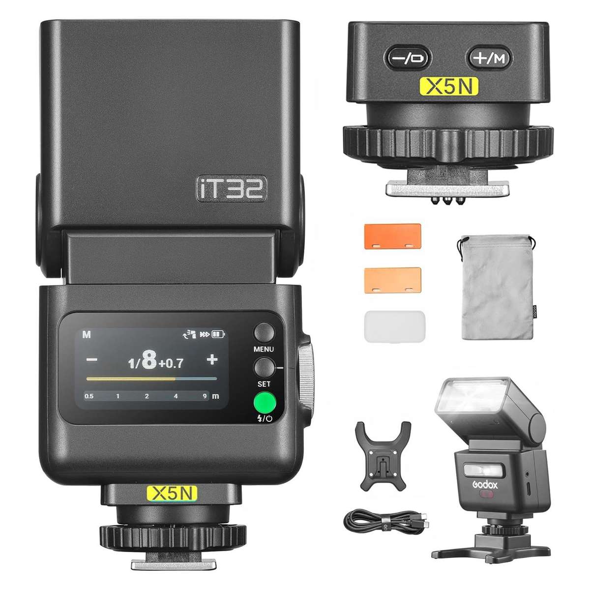 Godox iT32 iFlash Camera Flash & X5 TTL Wireless Flash Trigger For Nikon(Black)