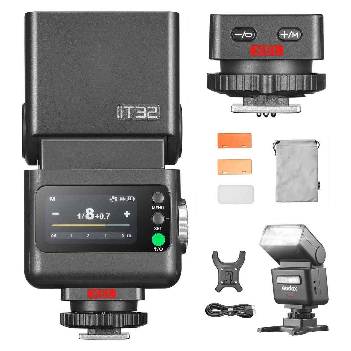 Godox iT32 iFlash Camera Flash & X5 TTL Wireless Flash Trigger For Leica(Black)