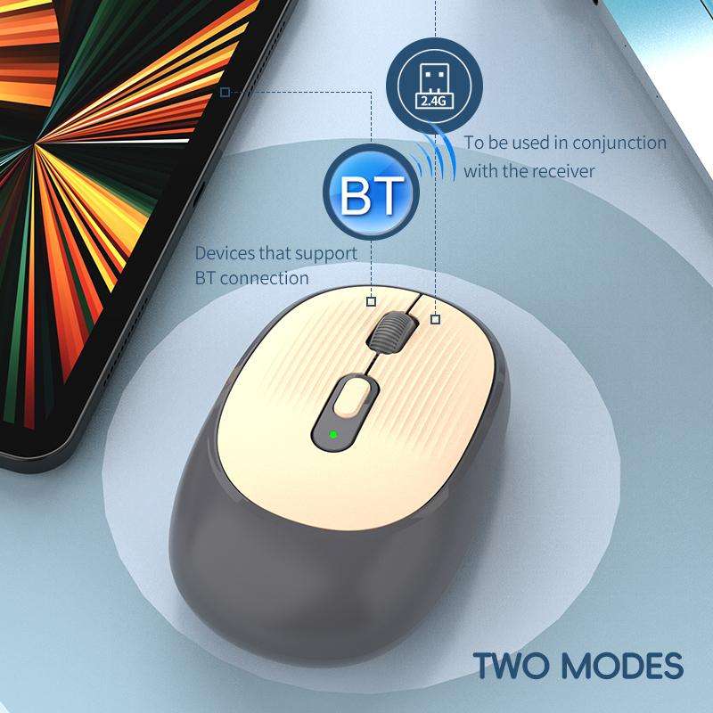 SHIPADOO W300 2.4G Wireless Dual-Mode Mouse(Gray)