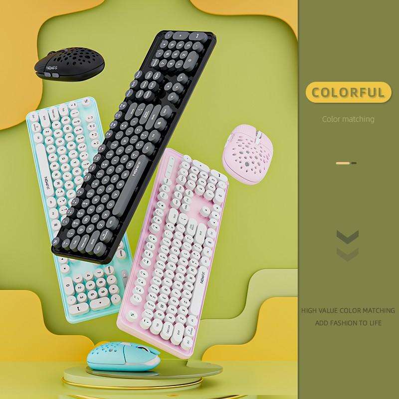 SHIPADOO EF128 2.4G 4800 DPI Wireless Keyboard Mouse Set, Solid Color Series(Green)