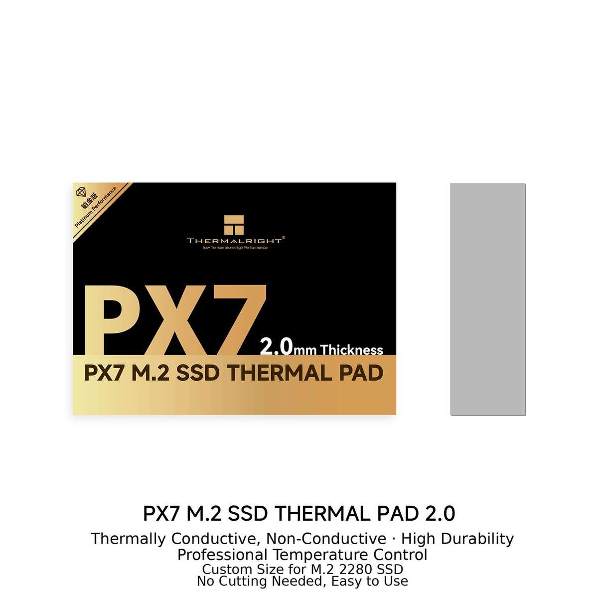 THERMALRIGHT PX7 M.2 SSD Thermal Silicone Pad, Thickness:2mm(Grey)