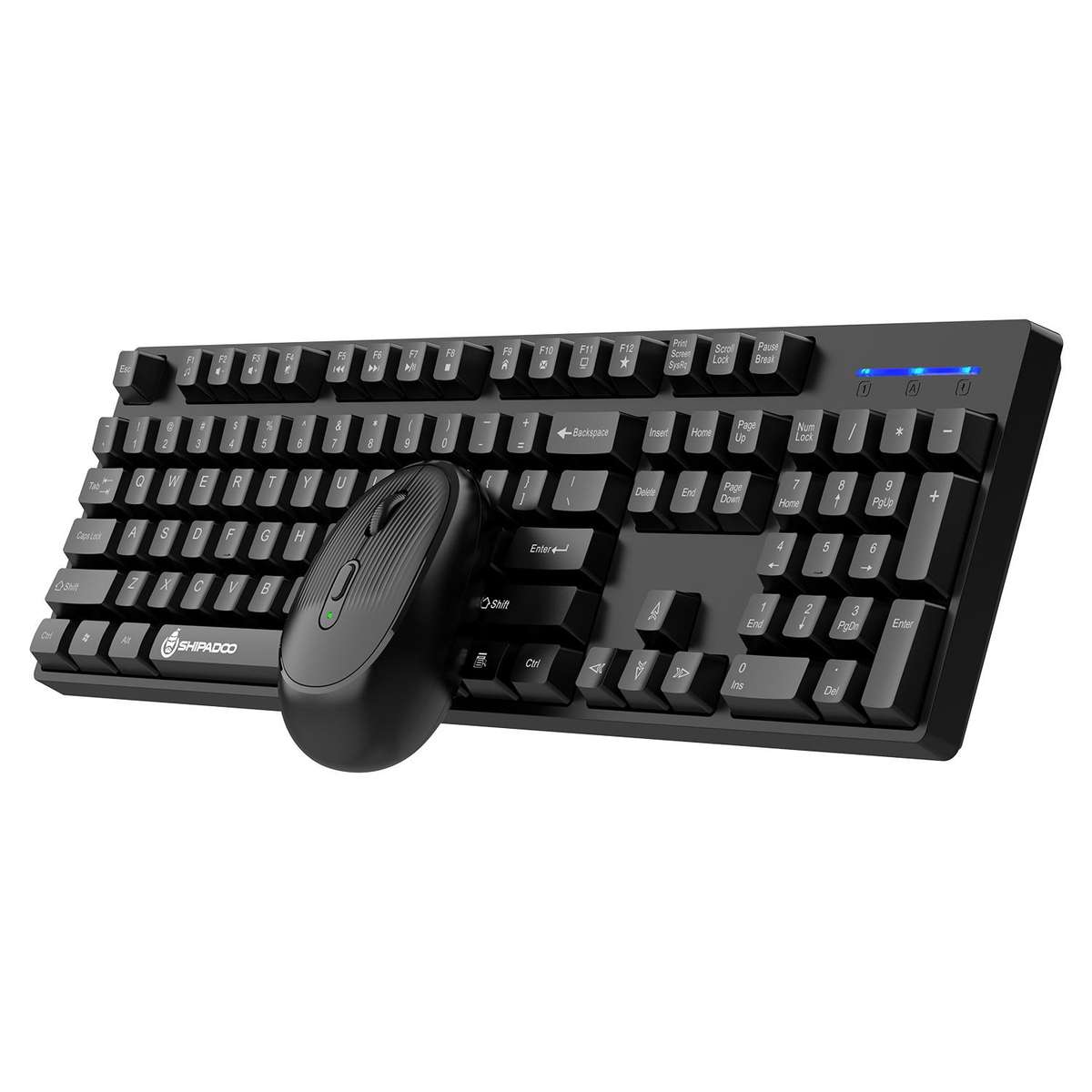 SHIPADOO W1060 2.4G 1600 DPI Wireless Keyboard Mouse Set(Black)
