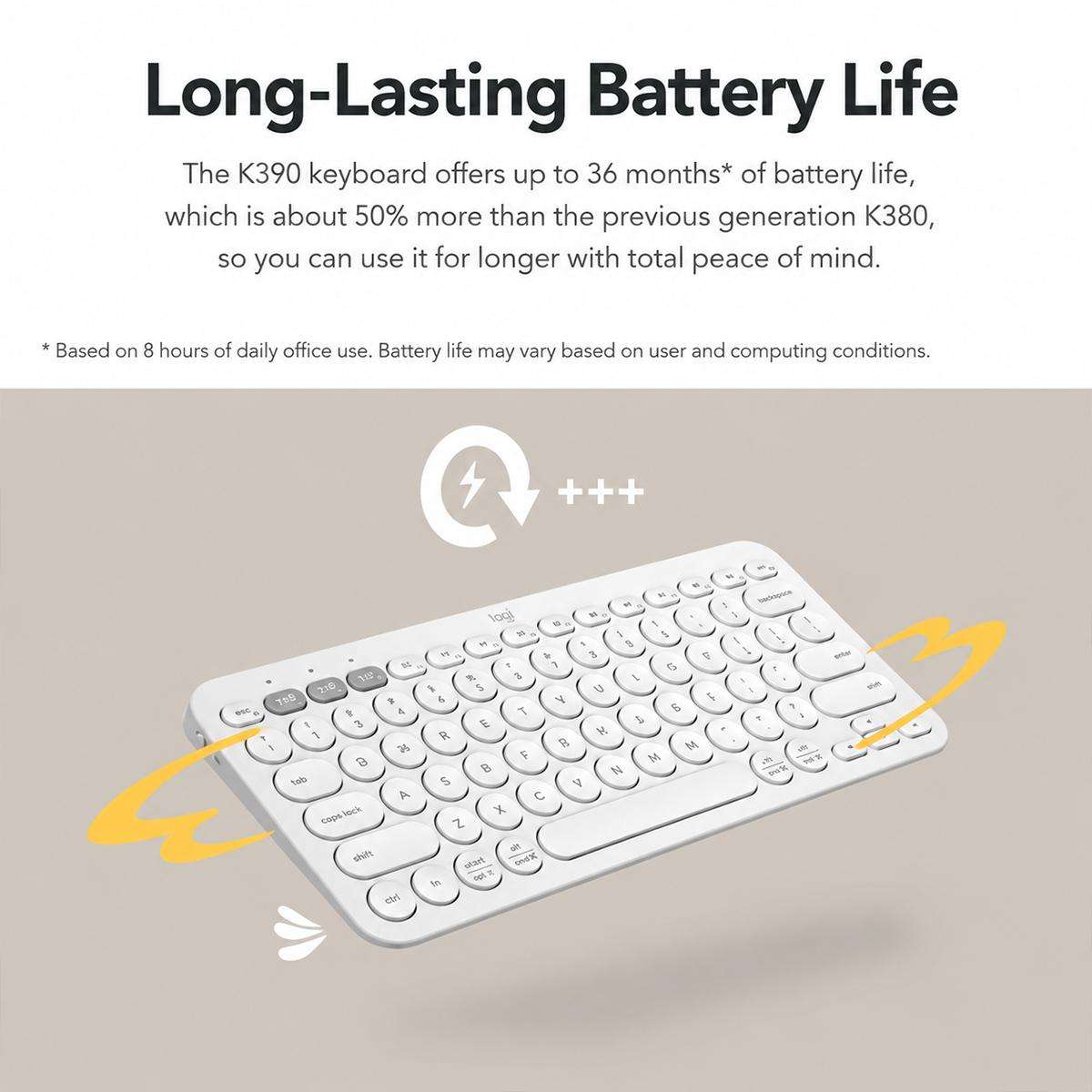 Logitech K390 Ultra-thin Portable Wireless Bluetooth Keyboard(Black)