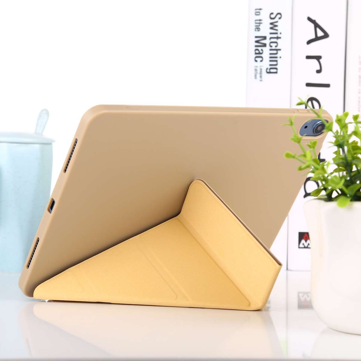 TPU Horizontal Deformation Flip Leather Case with Holder For iPad Air 2022 ... (Champagne Gold)