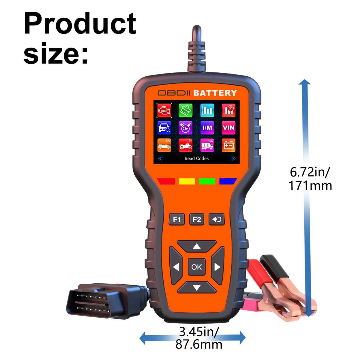K2 Pro 2 in 1 Car OBDII Diagnostic Tool Battery Tester(Black Orange)