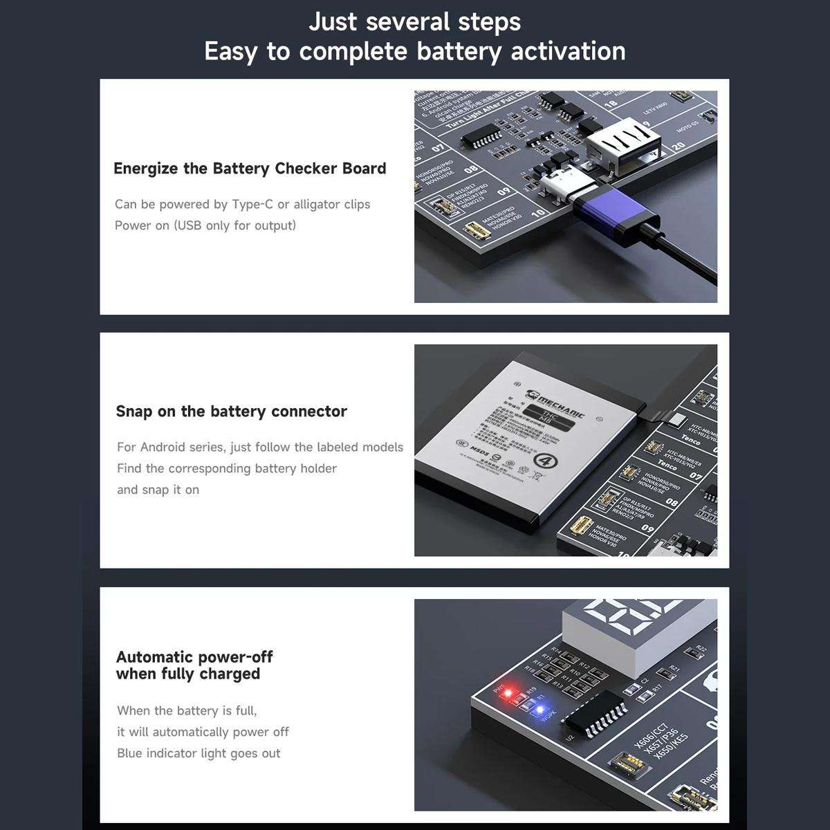 MECHANIC Pro20 Fast Charging Battery Chip Activation Detection Panel for Android