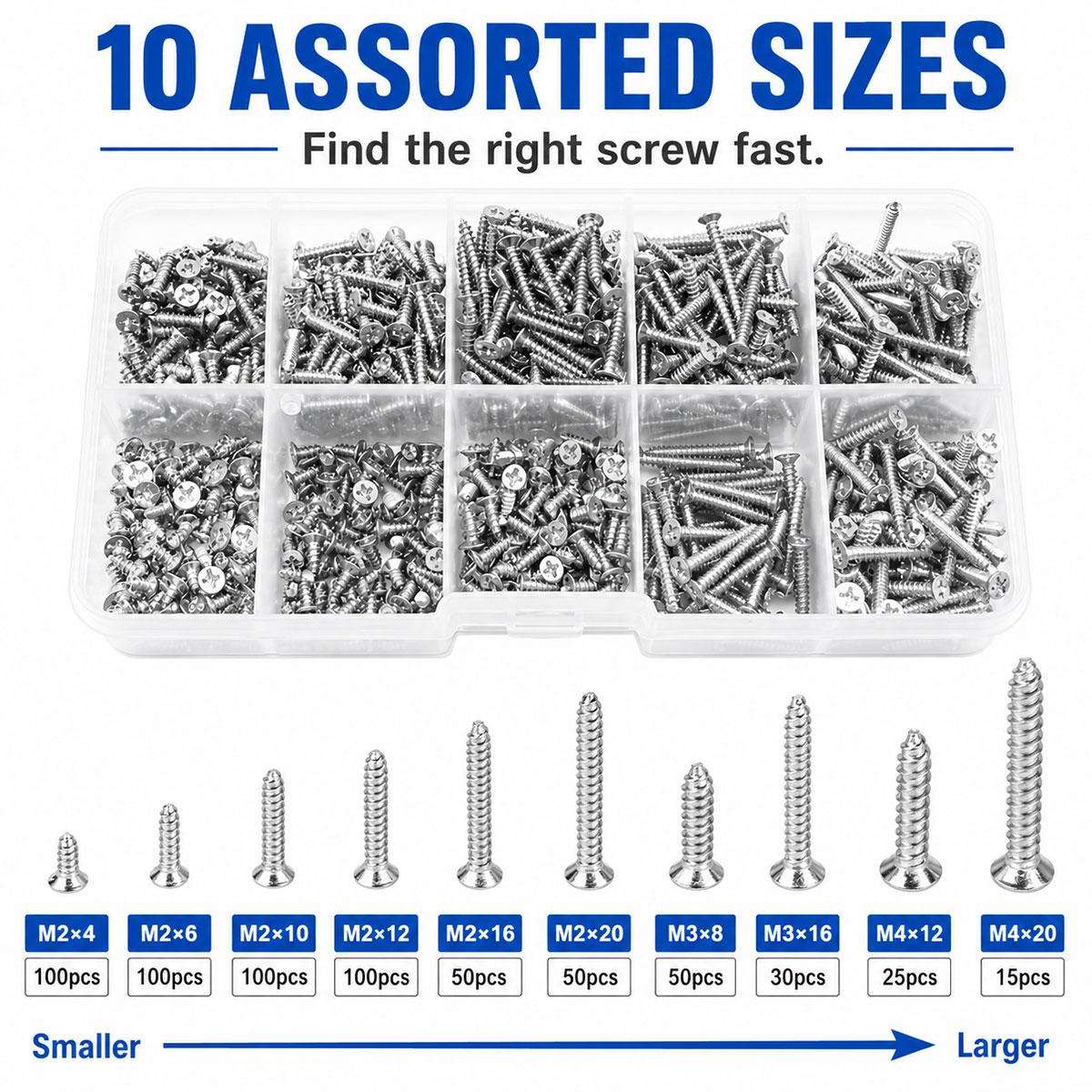 M2 Self-tapping Screw 620 PCS / Set