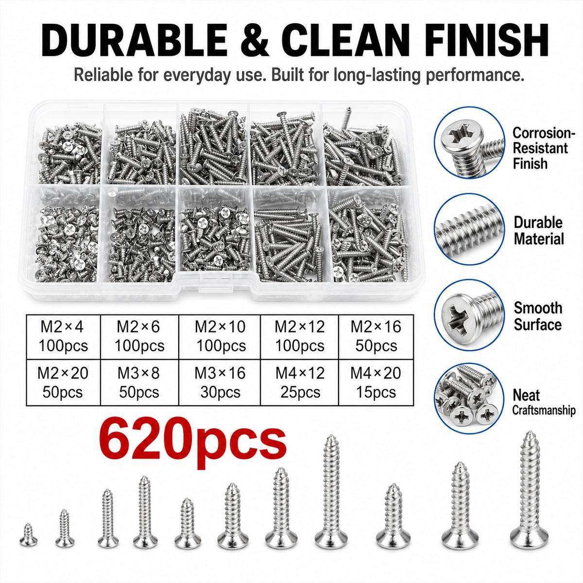 M2 Self-tapping Screw 620 PCS / Set