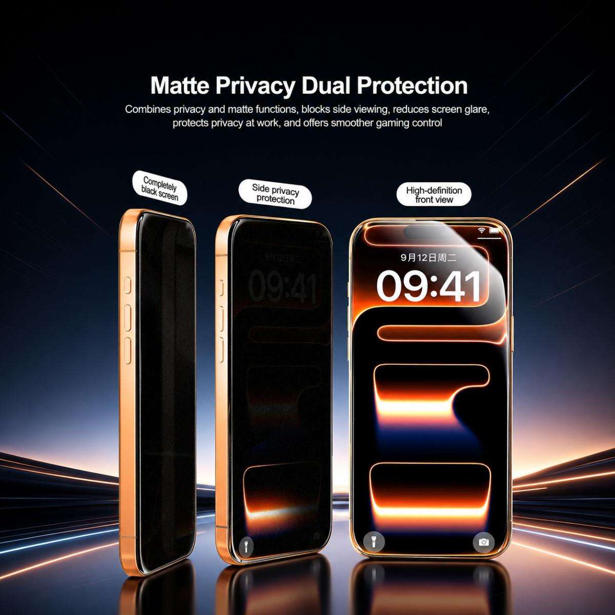 RELIFE GF-12U Tempered Privacy Matte UV Film with UV Curing LED Lamp