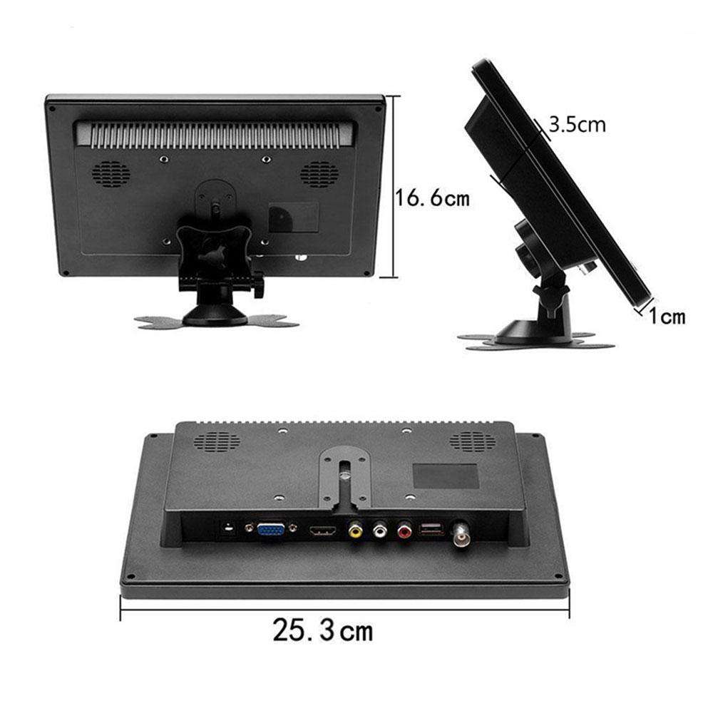 10.1 inch HD Car Display Reversing Camera View, EU Plug(Black)