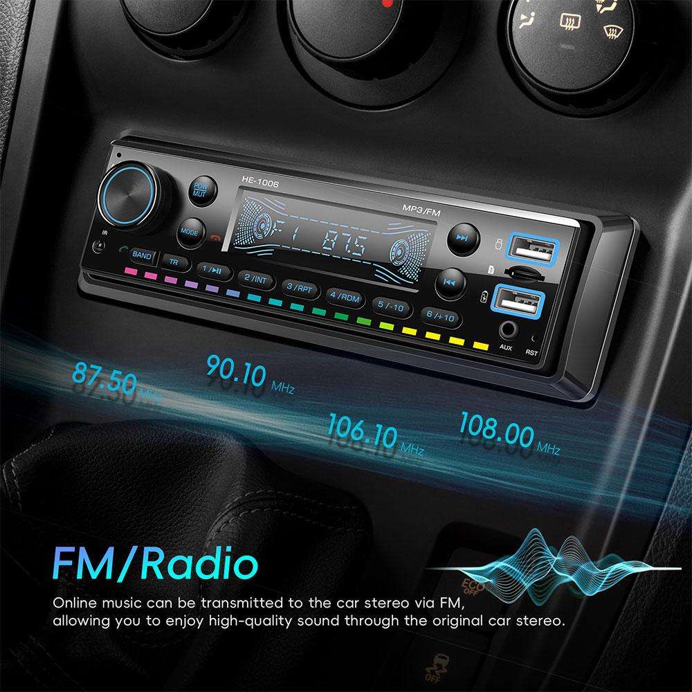 Universal Single-DIN Car Bluetooth MP3 Player FM Radio, Type:Standard with 64GB Memory Card