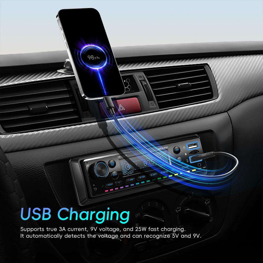 Universal Single-DIN Car Bluetooth MP3 Player FM Radio, Type:Standard with 64GB Memory Card