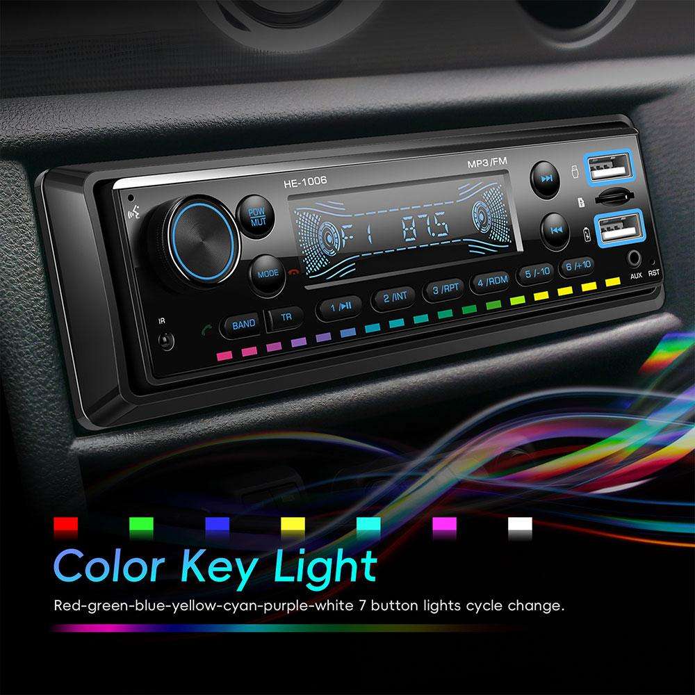 Universal Single-DIN Car Bluetooth MP3 Player FM Radio, Type:Standard with 64GB Memory Card