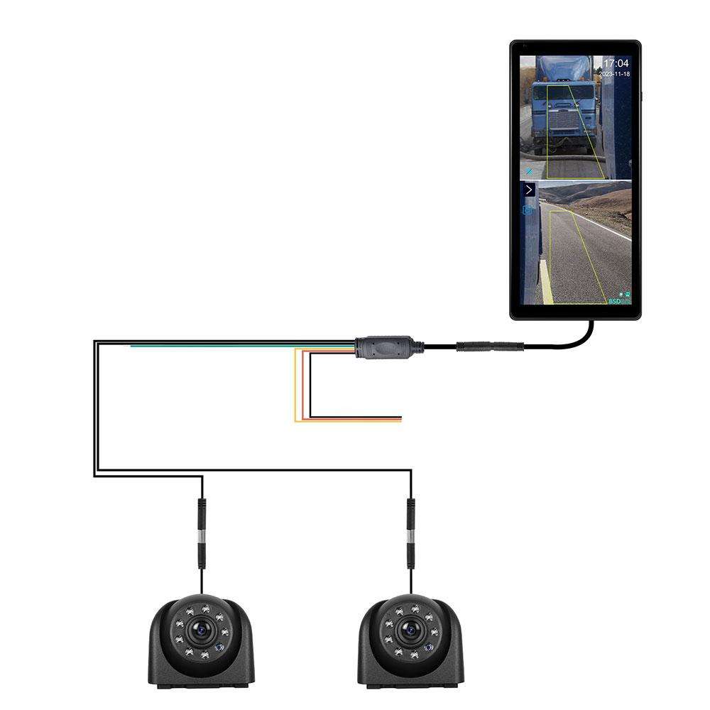 10.36 inch Trucks Electronic Rear-View Mirror Digital HD Wired Touchscreen 2 in 1 Set with BSD DVRs(