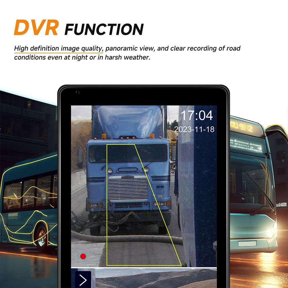 10.36 inch Trucks Electronic Rear-View Mirror Digital HD Wired Touchscreen 2 in 1 Set with BSD DVRs(