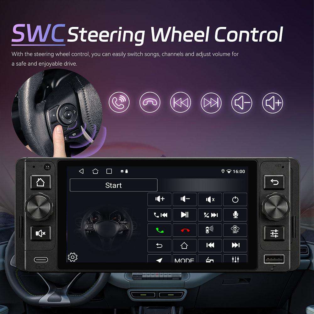 5 inch Single Din Android 15 Center Console CarPlay Car Video Navigation, Specification:Standard
