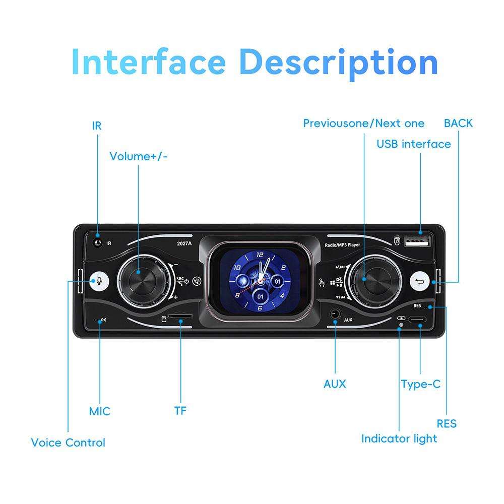 2.17 inch Car HD Touchable Screen Single Din MP5 Player, Specification:Standard