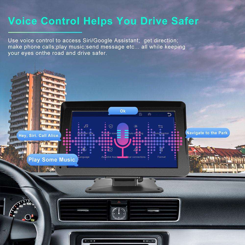 7 inch Center Portable Screen Wireless CarPlay Car Navigation System, Specification:Sunshade Cover