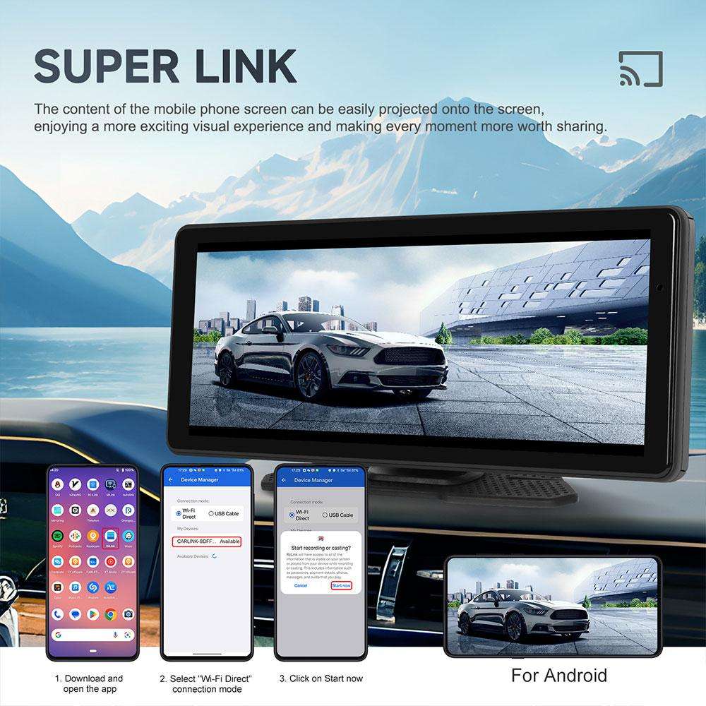 8.1 inch 2.5K Center CarPlay Auto Car Portable Navigation Screen, Specification:Standard+Reversing C