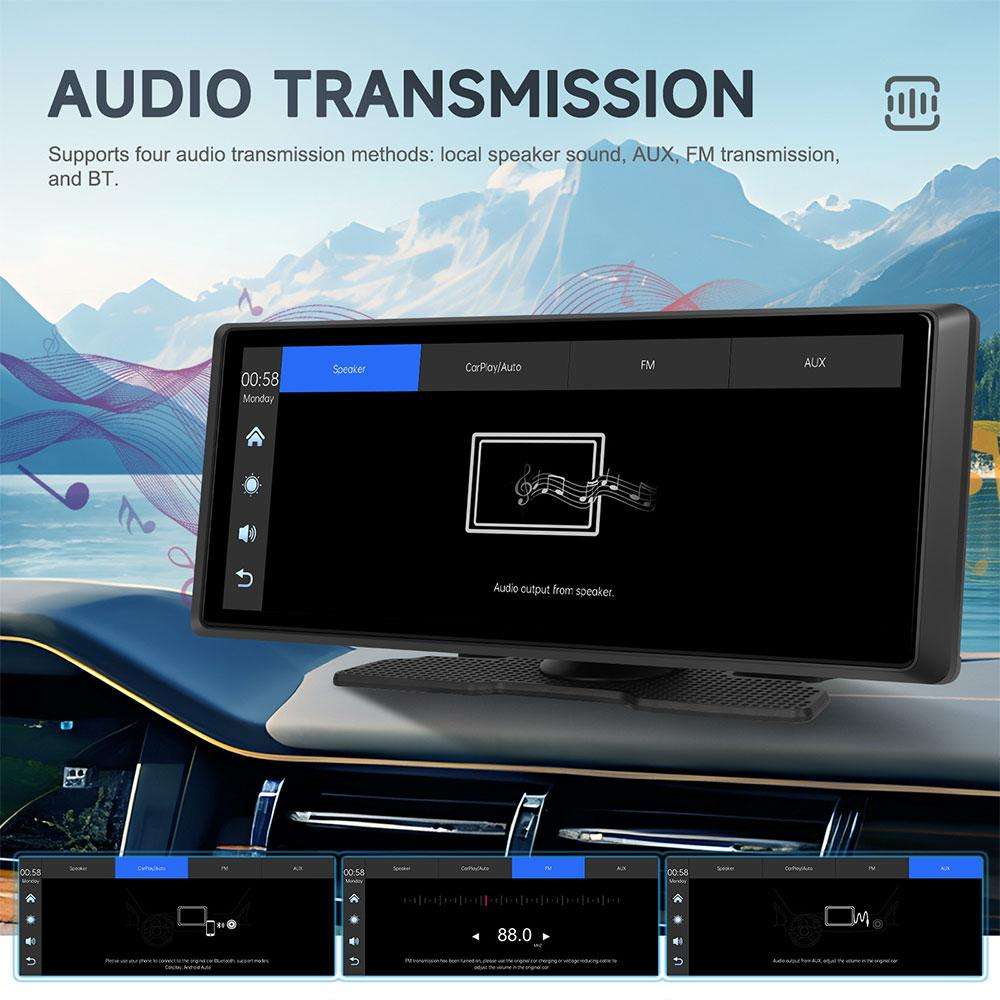 8.1 inch 2K Center CarPlay Auto Car Portable Navigation Screen, Specification:Standard+Reversing Cam