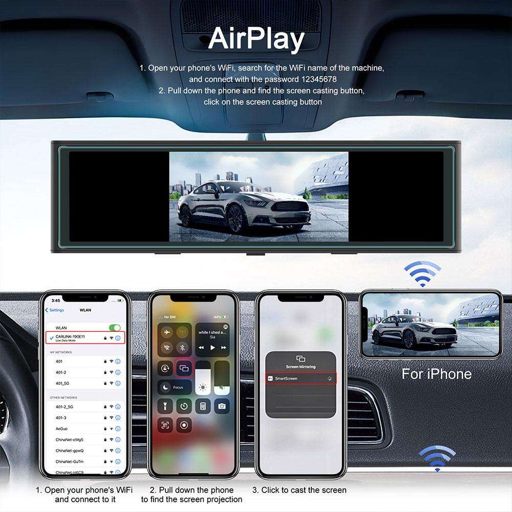 10.99 inch 4K Center CarPlay Auto Car Portable Navigation Screen, Specification:Standard+Reversing C