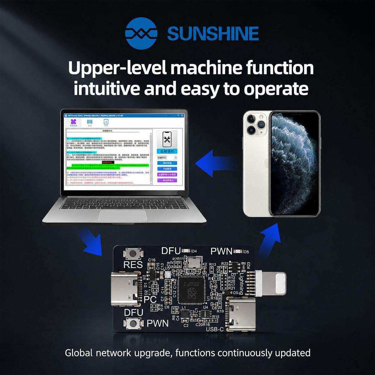 SUNSHINE RP2354A Third-Generation Chip PICO DFU Engineering Board for iPhone XR-11 Pro Max