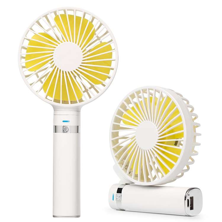 S2 Portable Foldable Handheld Electric Fan, with 3 Speed Control & Night Light (White)