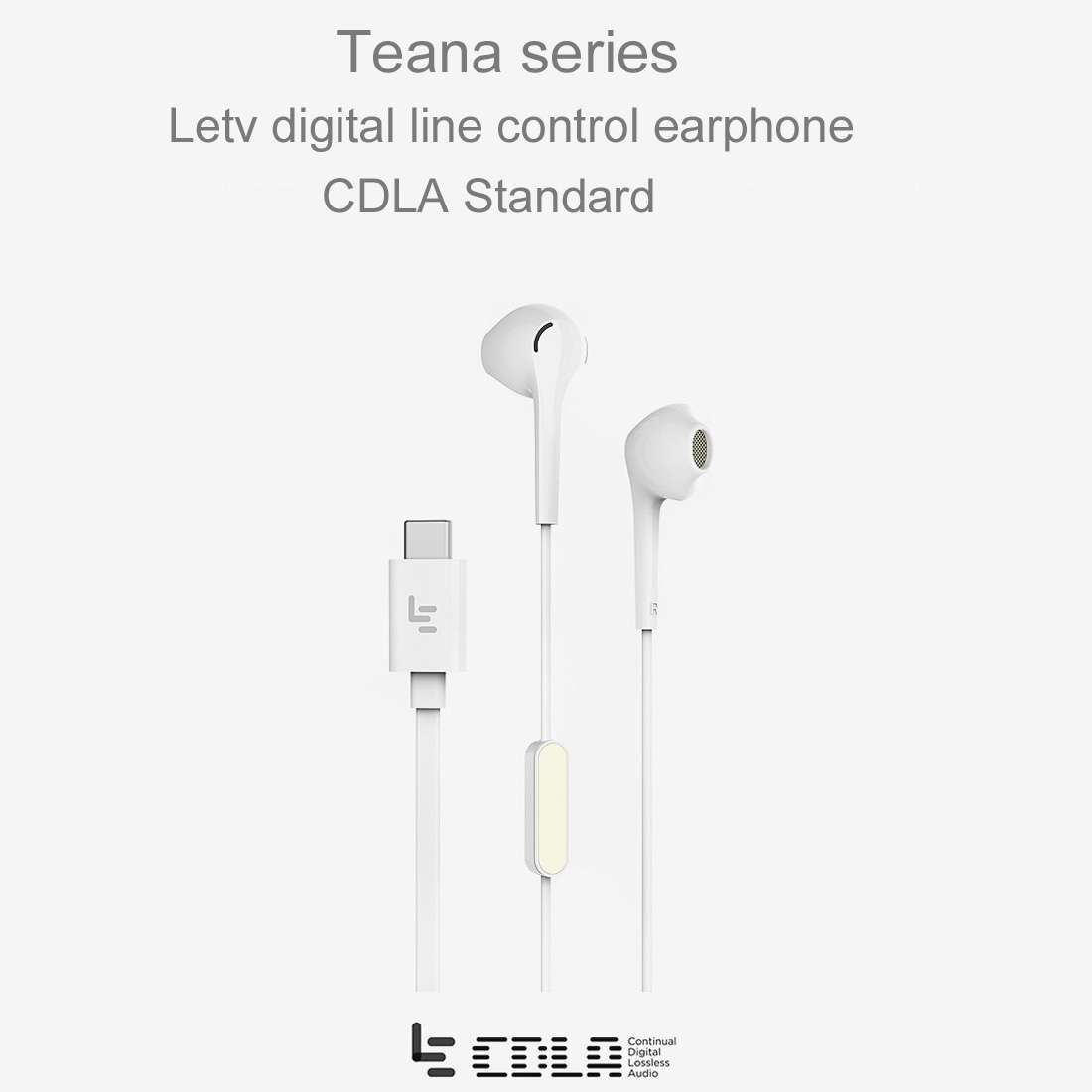 Letv 1.2m In-Ear Digital Stereo Music USB-C / Type-C Wired Control CDLA Earphone