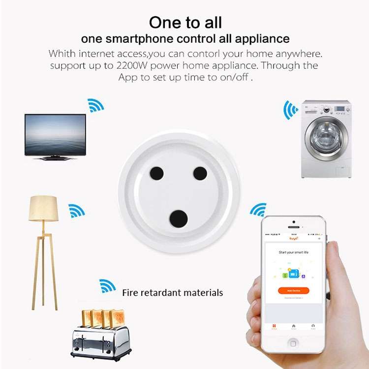10A Mini Smart WiFi Socket Small South Africa / India Plug Remote Control Timer Switch Electrical