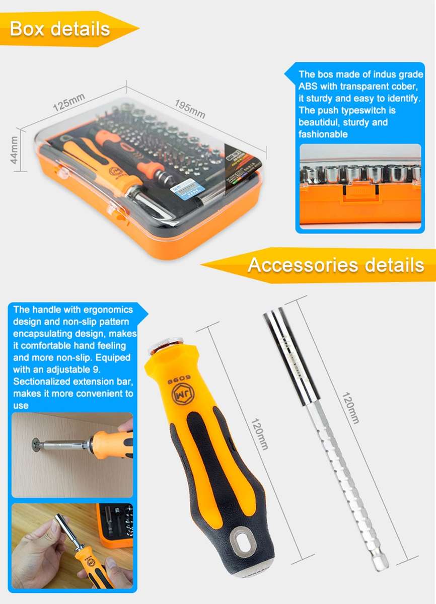 JAKEMY JM-6098 66 in 1 Professional Screwdriver Repair Tool Set