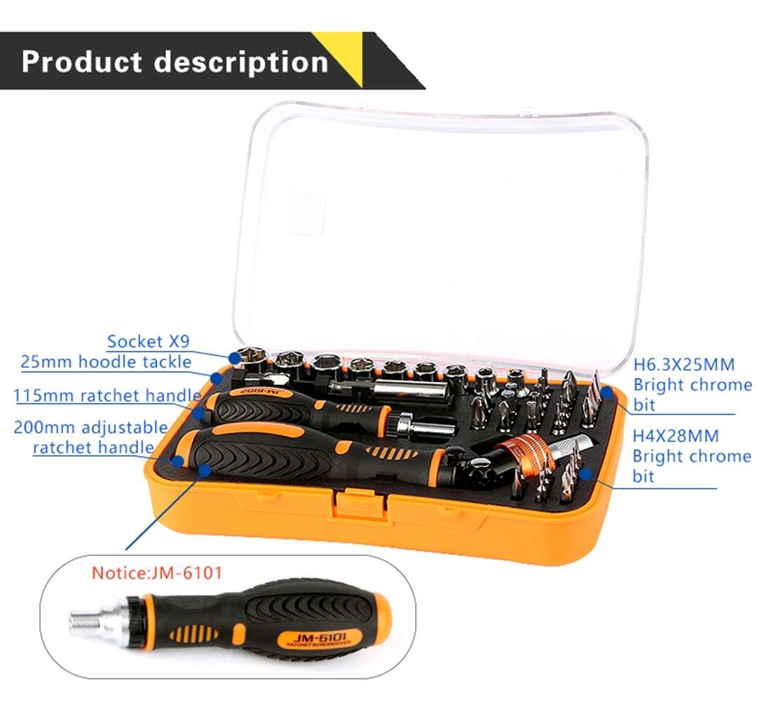 JAKEMY JM-6101 53 in 1 Labor Saving Ratchet Screwdriver Repair Tool Set