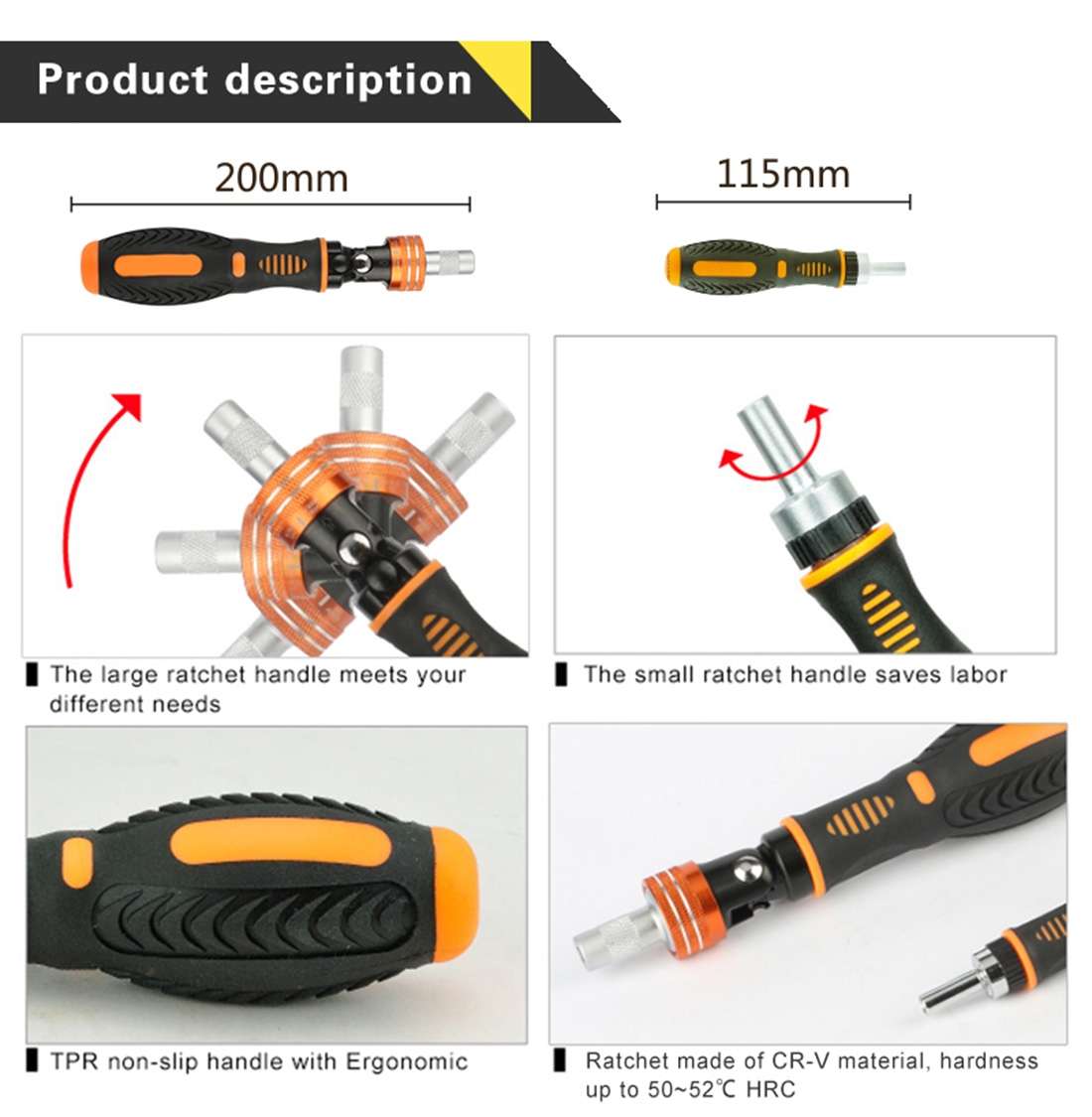 JAKEMY JM-6101 53 in 1 Labor Saving Ratchet Screwdriver Repair Tool Set