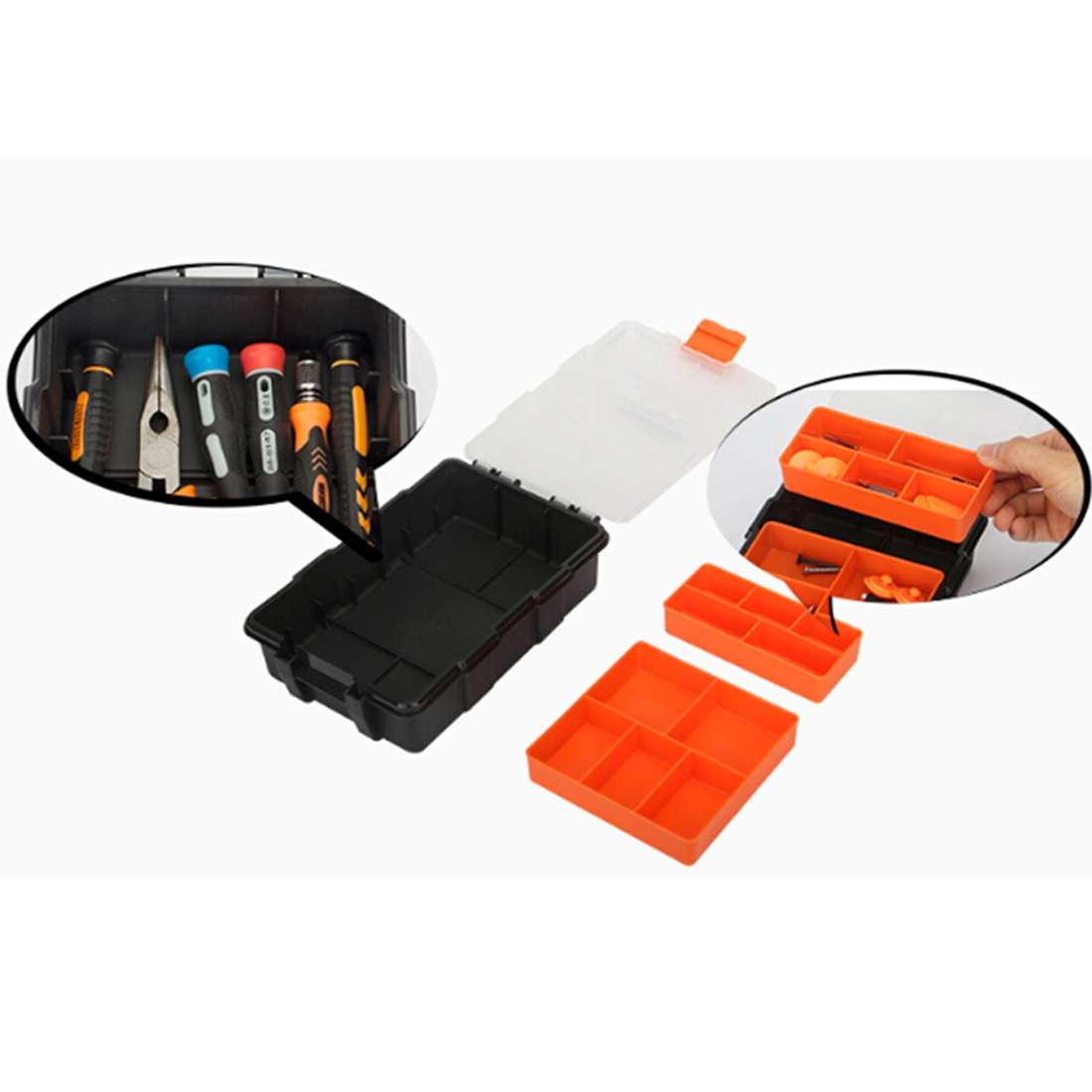 JAKEMY JM-Z20 Screwdriver Hardware Repair Tools Multi-purpose Components Double Deck Storage Box